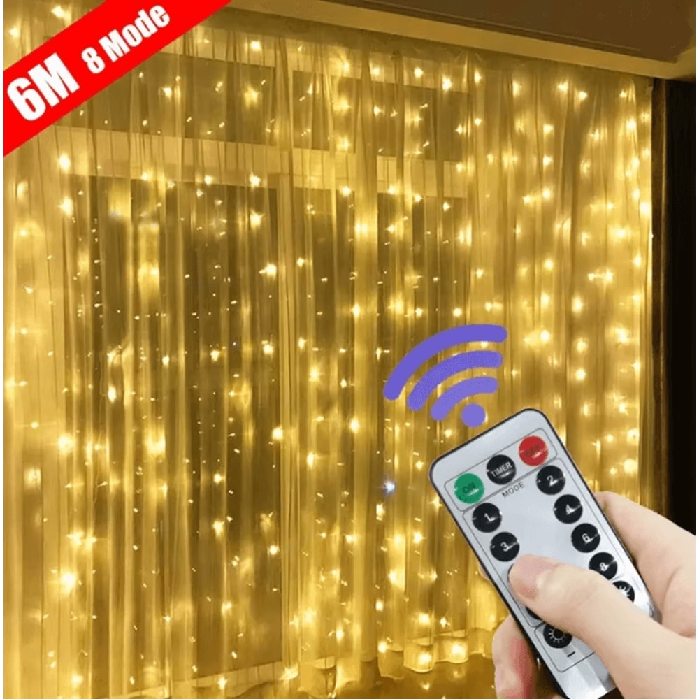 GlowCurtain USB Fairy Lights Curtain Garland With Remote Control 0