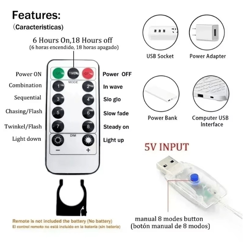 GlowCurtain USB Fairy Lights Curtain Garland With Remote Control 1