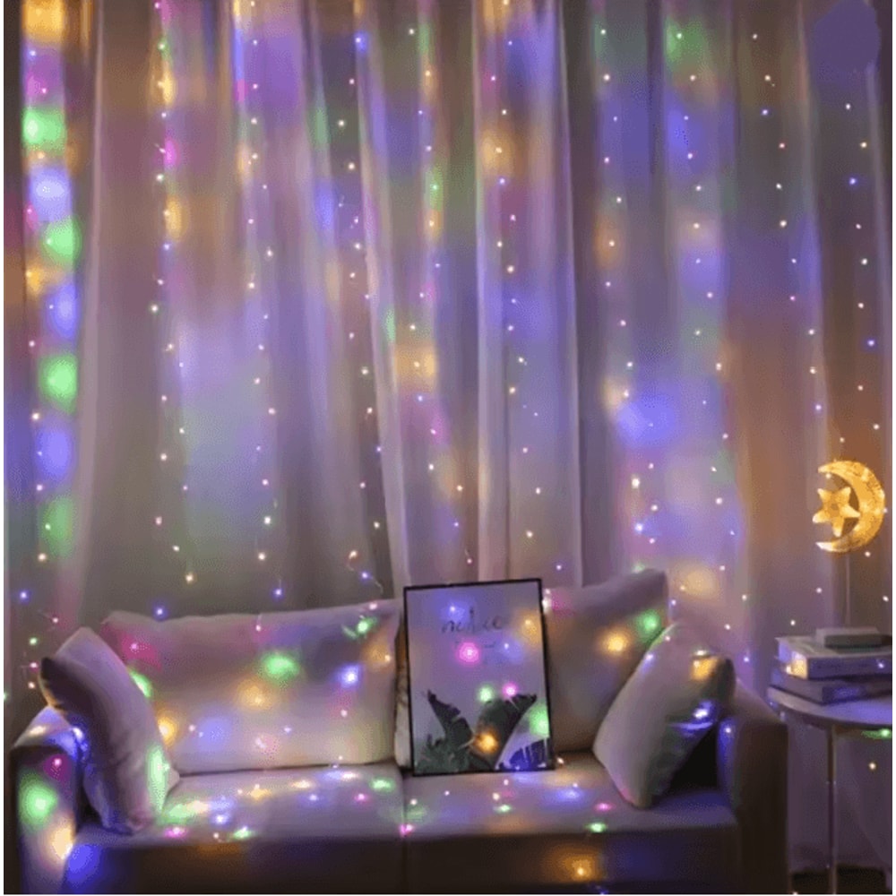 GlowCurtain USB Fairy Lights Curtain Garland With Remote Control 4