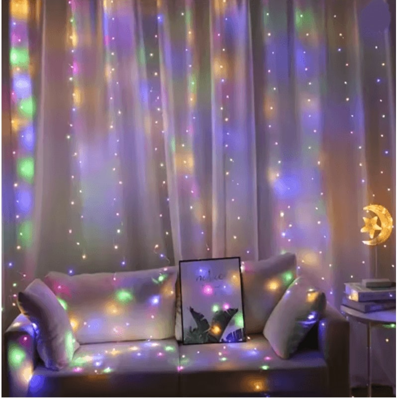 GlowCurtain USB Fairy Lights Curtain Garland With Remote Control 4