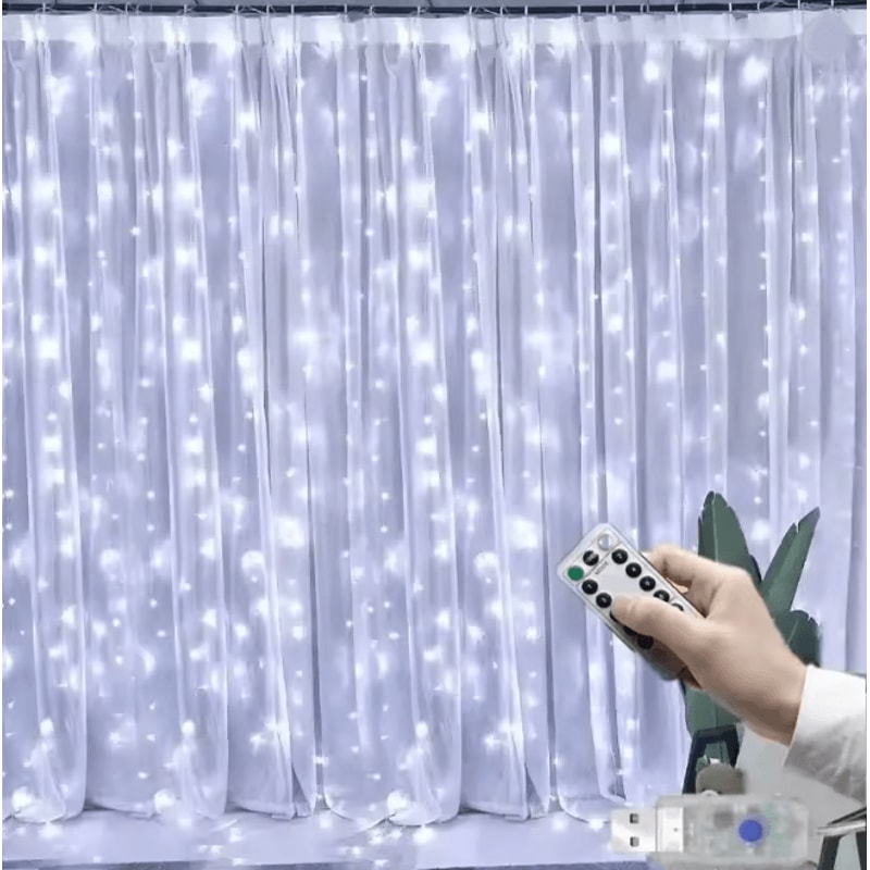 GlowCurtain USB Fairy Lights Curtain Garland With Remote Control 5