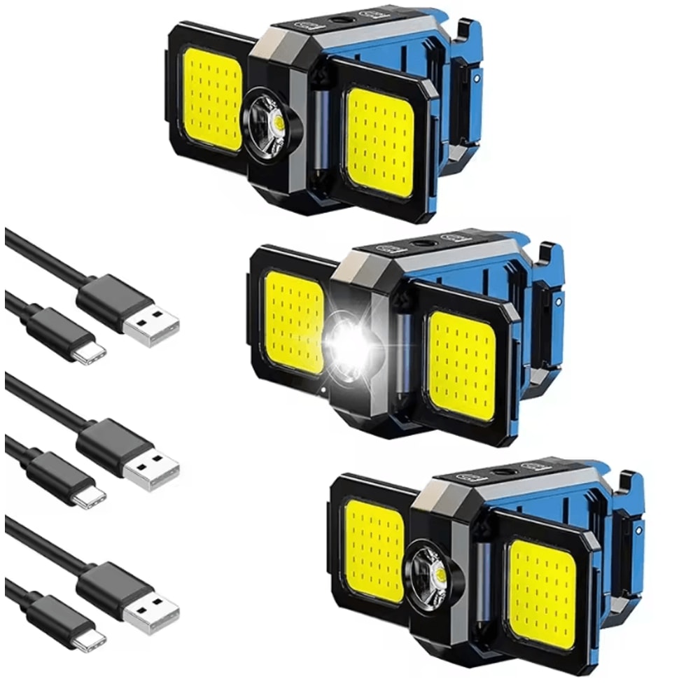 FlexBeam Mini Flashlight Keychain USB Rechargeable COB Work Light 7