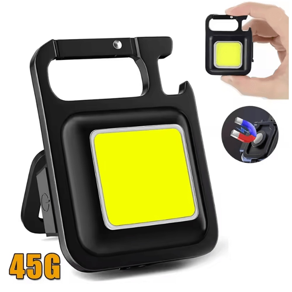 FlexBeam Mini Flashlight Keychain USB Rechargeable COB Work Light 9