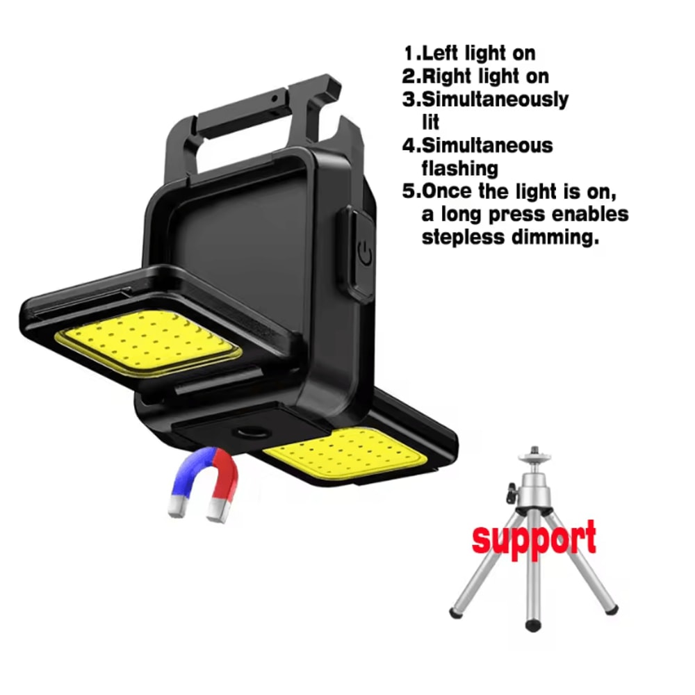 FlexBeam Mini Flashlight Keychain USB Rechargeable COB Work Light 11