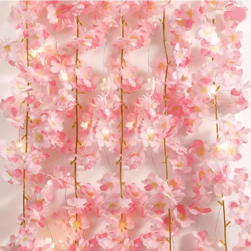 BlossomGlow Cherry Blossom String Lights Fairy Flower Garland 1