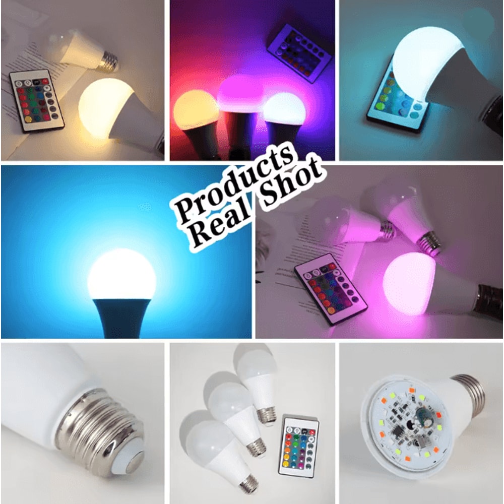 ColorAura RGB LED Light Bulb 16 Color Dimmable E27 Smart Bulb With Remote 2
