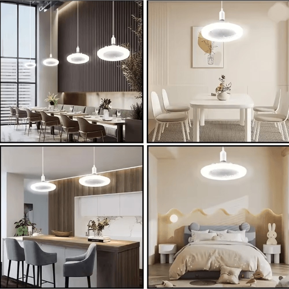 AeroGlow Rotating Ceiling Fan Light With Remote E27 Base 2