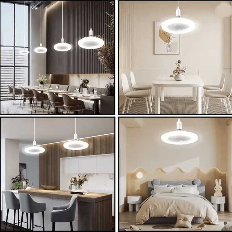 AeroGlow Rotating Ceiling Fan Light With Remote E27 Base 2