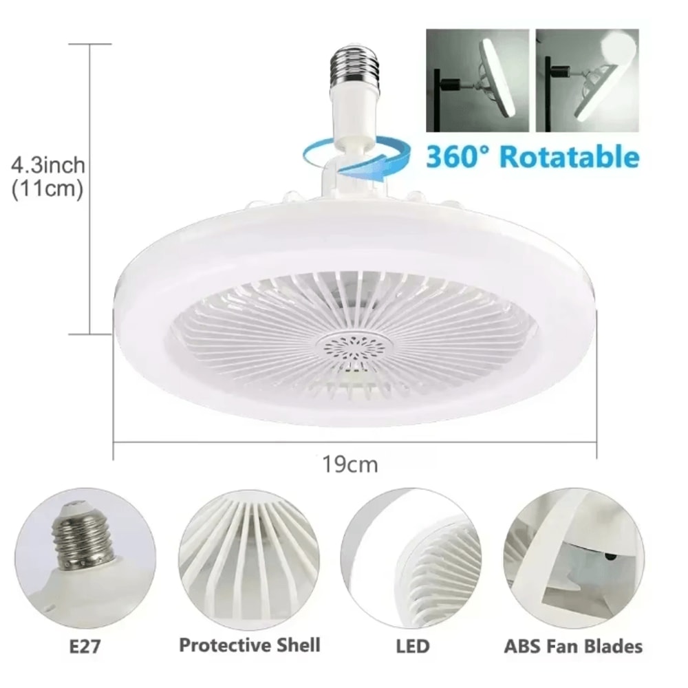 AeroGlow Rotating Ceiling Fan Light With Remote E27 Base 3