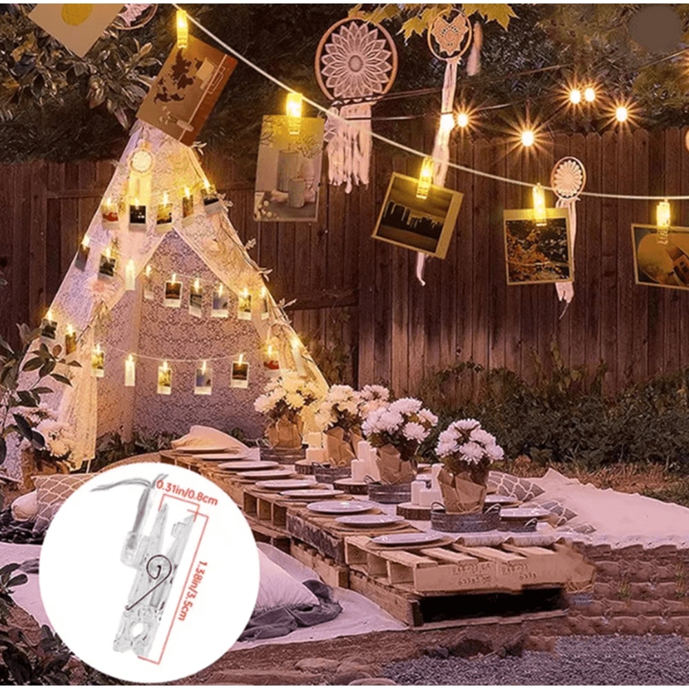 MemoryGlow Photo Clip String Lights Fairy Lights For Pictures And Decor 3