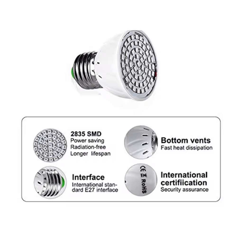 GrowMax Full Spectrum LED Grow Light Bulb E27 For Indoor Plants 4