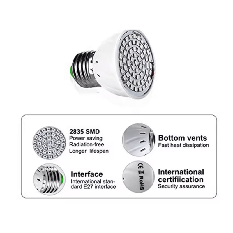GrowMax Full Spectrum LED Grow Light Bulb E27 For Indoor Plants 4