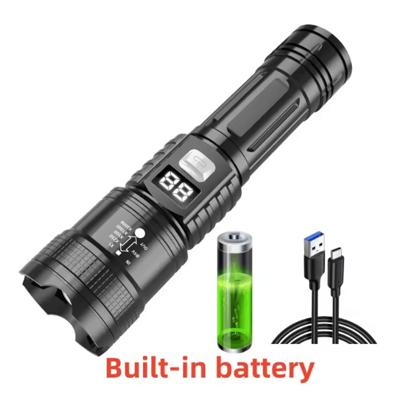 High Power LED Flashlight USB Rechargeable Emergency Torch For Camping And Outdoor Use 4