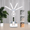 Multifunction LED Desk Lamp With Fan Clock And USB Charging Folding Table Light 0