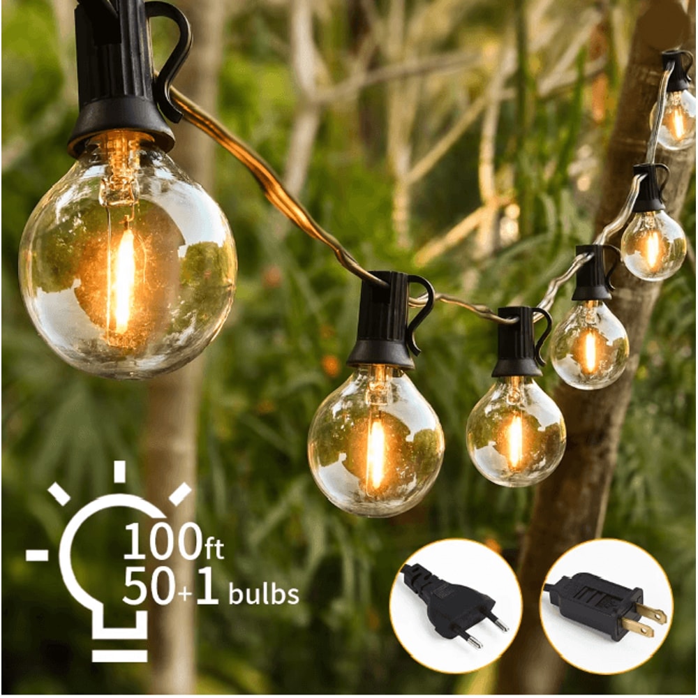 Outdoor LED Fairy String Lights 30M Vintage G40 Patio Garden Light For Parties And Weddings 0