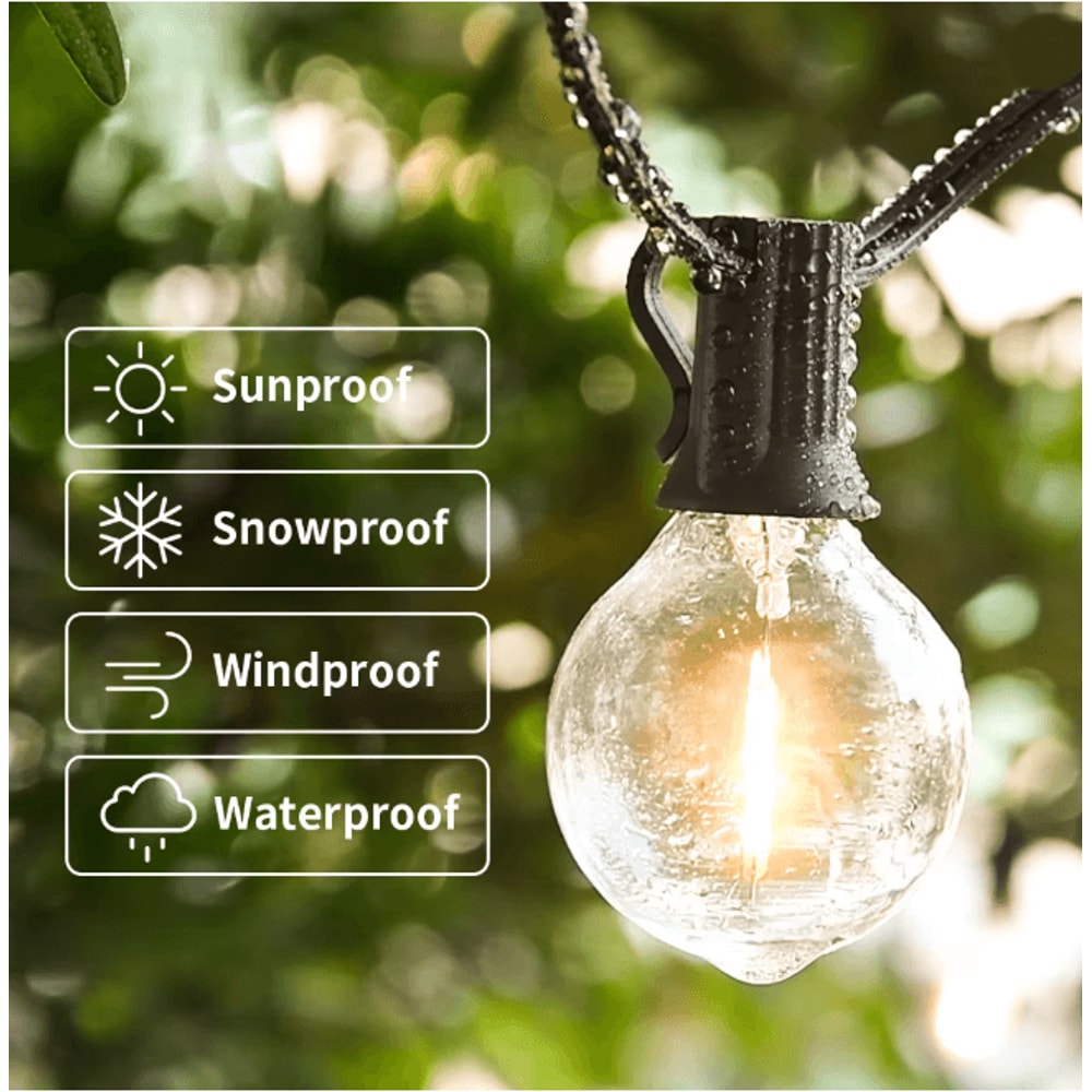 Outdoor LED Fairy String Lights 30M Vintage G40 Patio Garden Light For Parties And Weddings 1