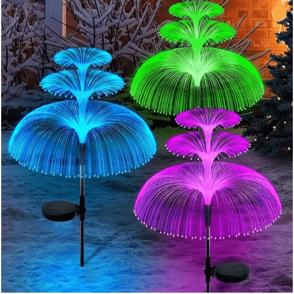 Solar Jellyfish Garden Lights Color Changing Outdoor LED Stake Lights For Yard And Pathway Decor 5