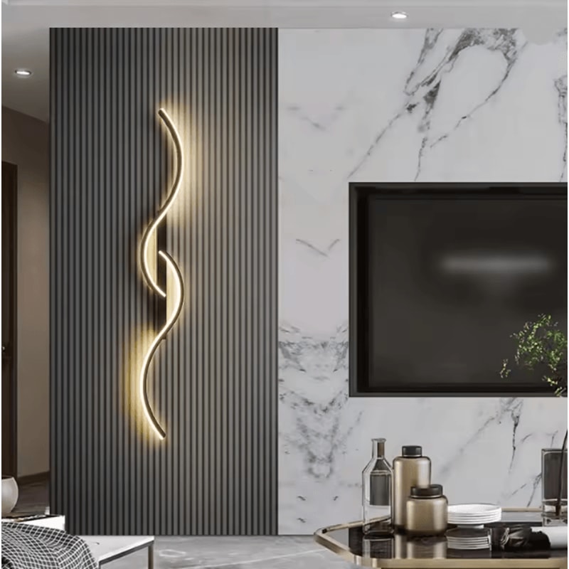 Modern LED Wall Lamp Minimalist Bedside Wall Light Long Strip Indoor Sconce 0