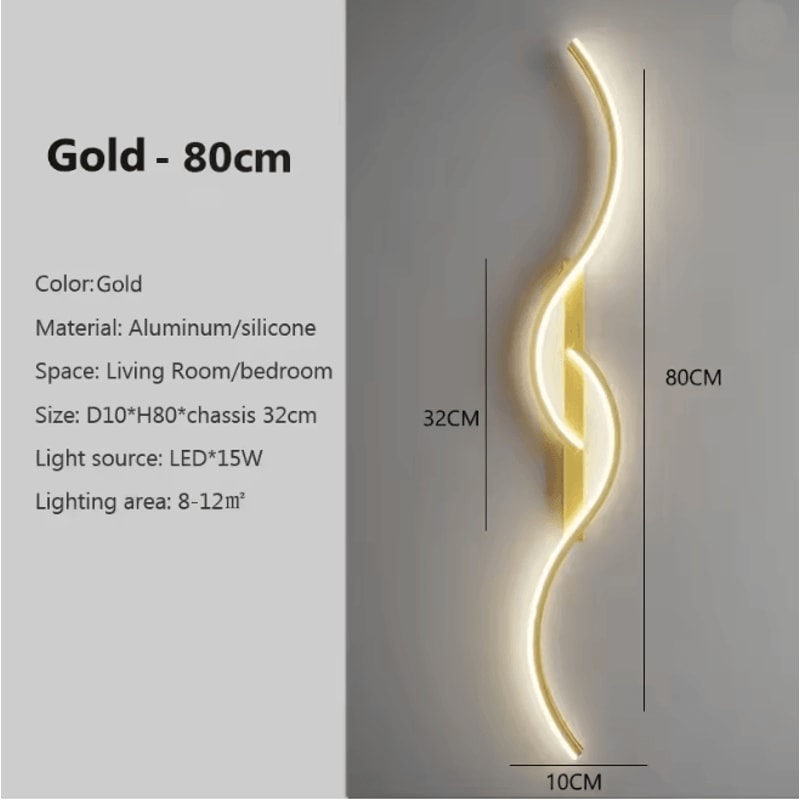 Modern LED Wall Lamp Minimalist Bedside Wall Light Long Strip Indoor Sconce 9
