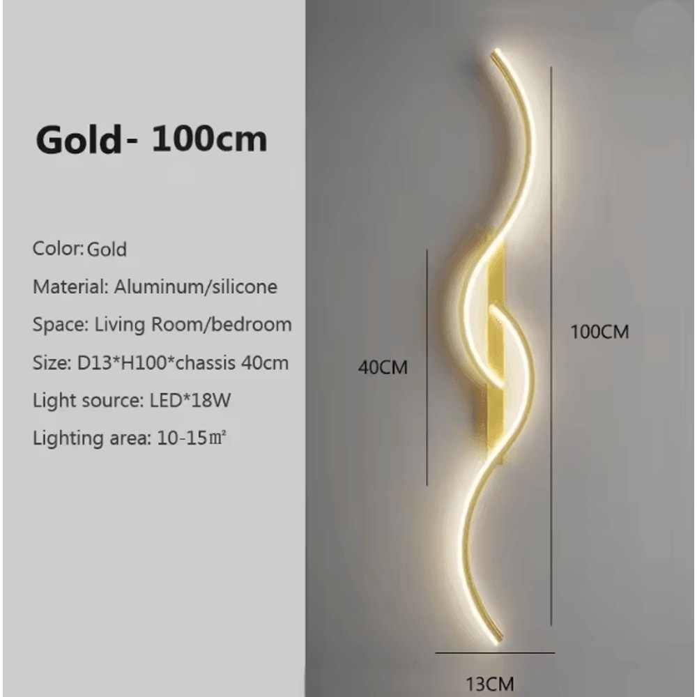 Modern LED Wall Lamp Minimalist Bedside Wall Light Long Strip Indoor Sconce 10