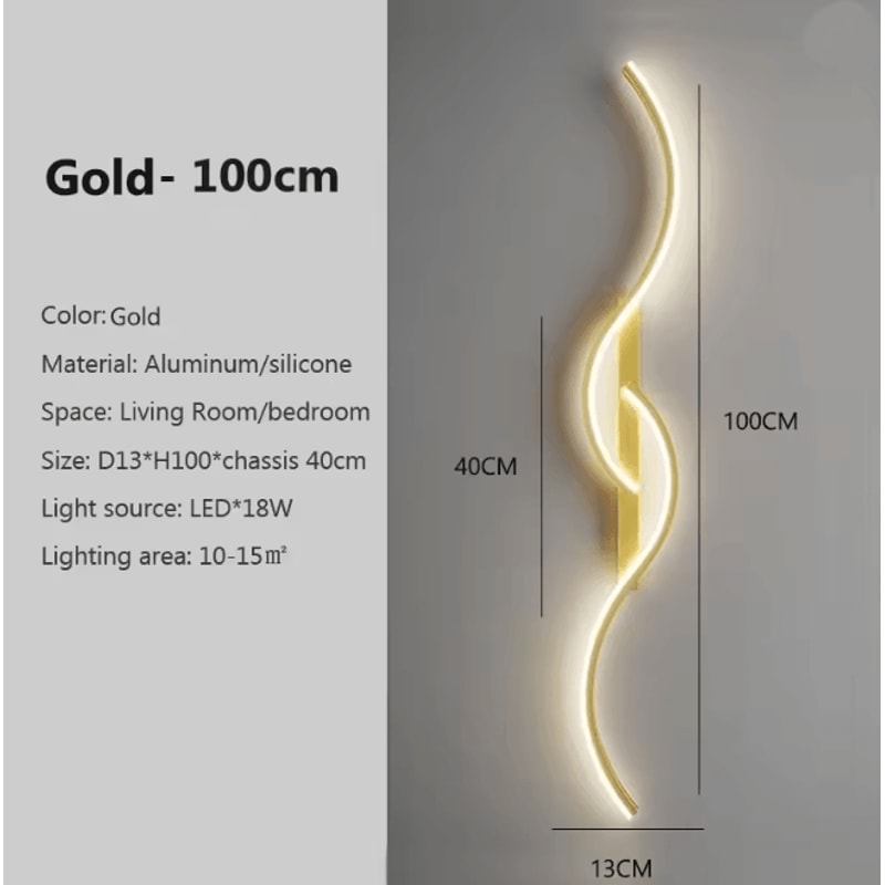 Modern LED Wall Lamp Minimalist Bedside Wall Light Long Strip Indoor Sconce 10