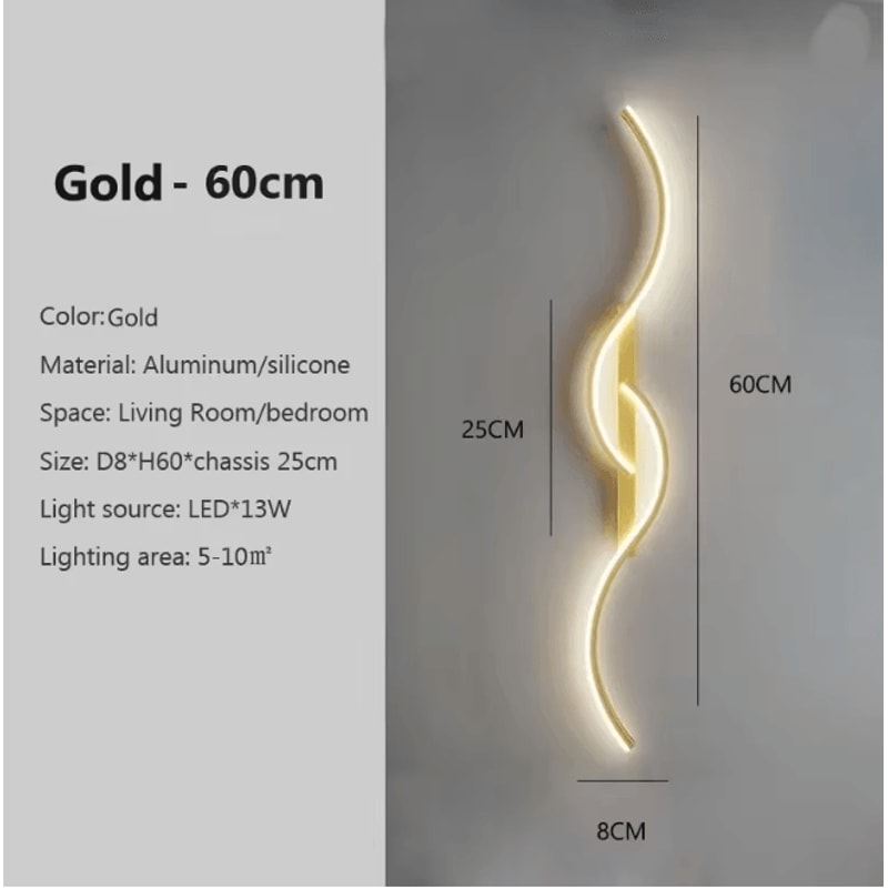 Modern LED Wall Lamp Minimalist Bedside Wall Light Long Strip Indoor Sconce 4