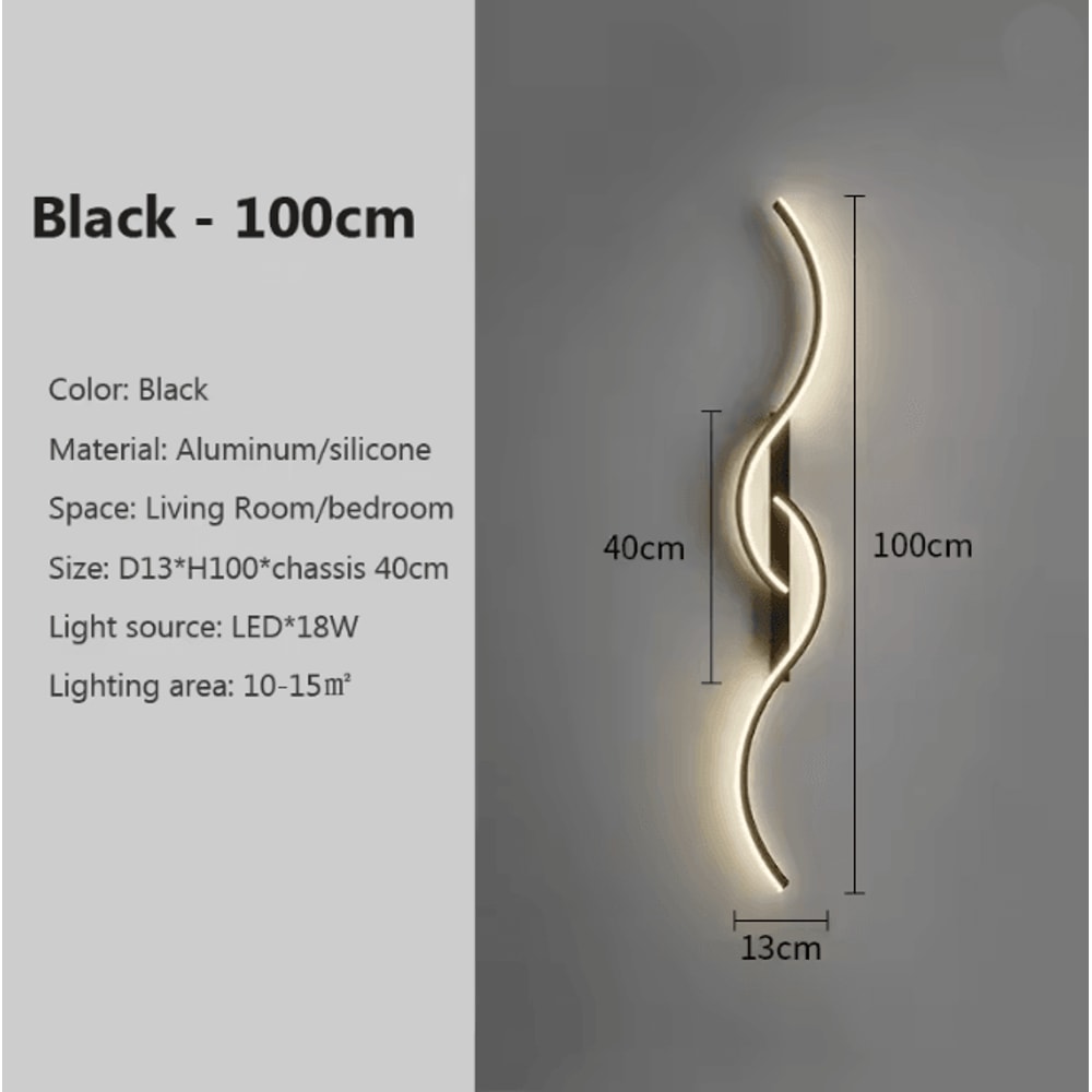 Modern LED Wall Lamp Minimalist Bedside Wall Light Long Strip Indoor Sconce 7