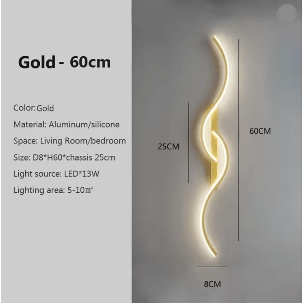 Modern LED Wall Lamp Minimalist Bedside Wall Light Long Strip Indoor Sconce 8