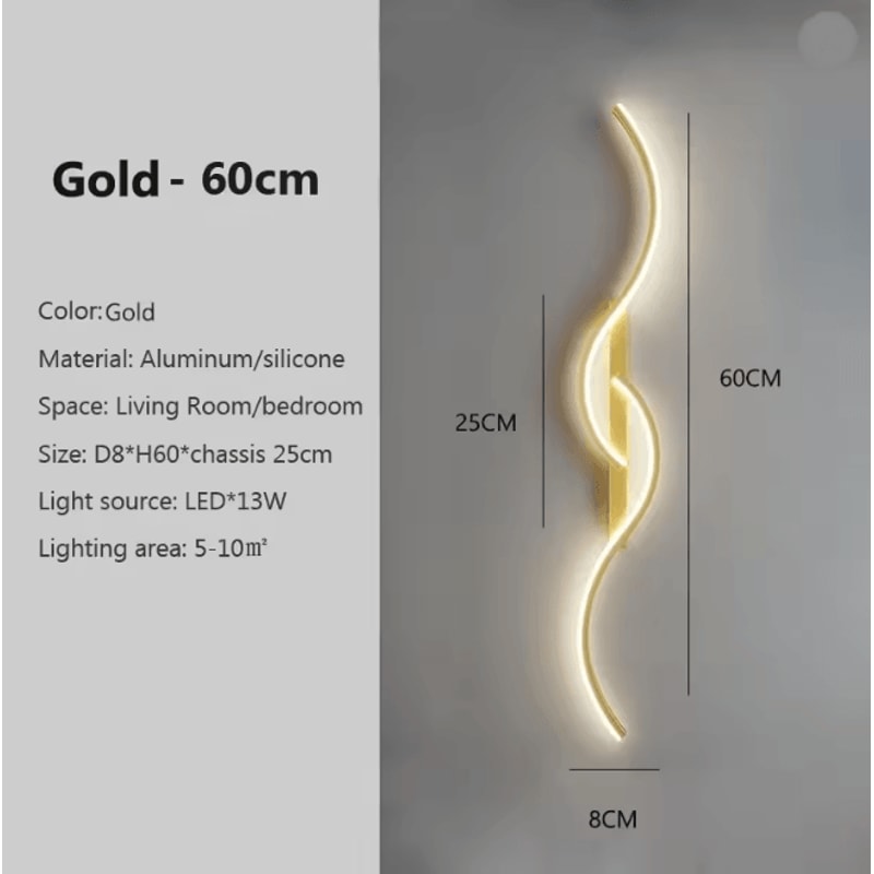 Modern LED Wall Lamp Minimalist Bedside Wall Light Long Strip Indoor Sconce 8