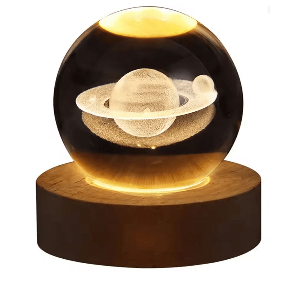 3D Crystal Ball Galaxy Lamp USB Night Light Planet Projection Decor 5