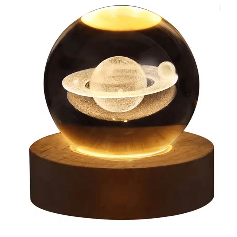 3D Crystal Ball Galaxy Lamp USB Night Light Planet Projection Decor 5