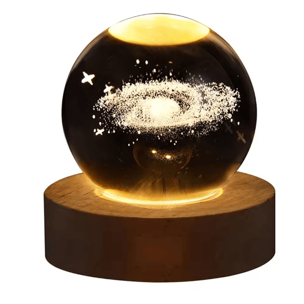 3D Crystal Ball Galaxy Lamp USB Night Light Planet Projection Decor 6