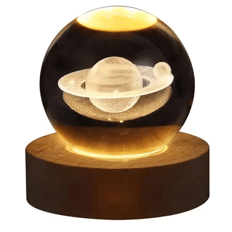 3D Crystal Ball Galaxy Lamp USB Night Light Planet Projection Decor 8