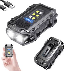 pocket cob led keychain flashlight rechargeable magnetic mini torch light