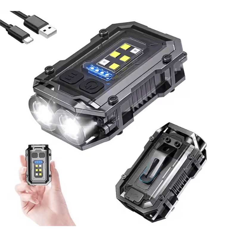 Pocket COB LED Keychain Flashlight Rechargeable Magnetic Mini Torch Light 0