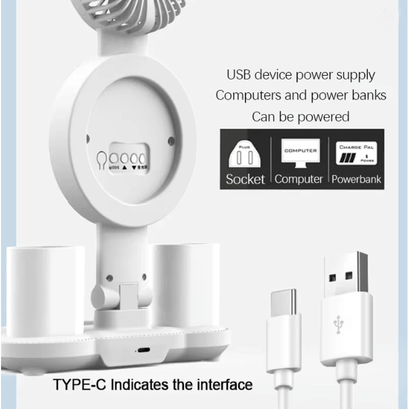 LED Desk Lamp With Fan And Clock Adjustable Reading Light For Study And Night Use 3