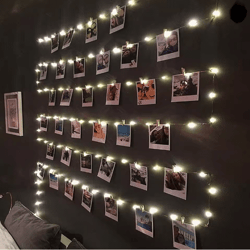 led fairy lights photo clip string lights usb or battery powered decoration lights