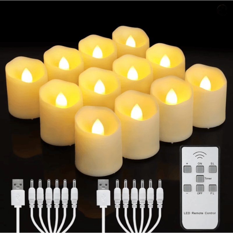 Rechargeable LED Flameless Candles With Remote And Timer For Home And Event Decor 1