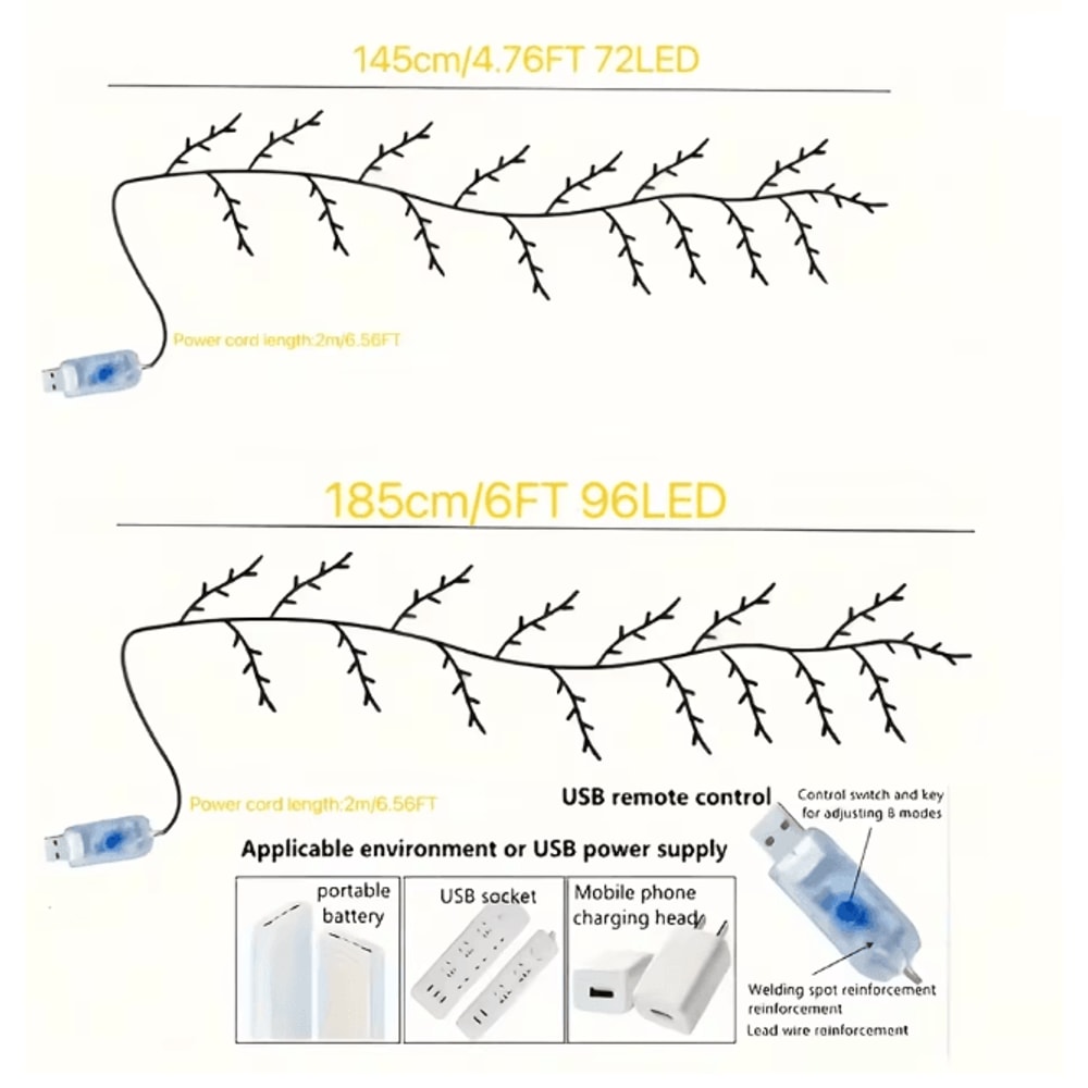 Bendable Willow Vine LED Lights Decorative Rattan Tree Light For Indoor And Outdoor Decor 2