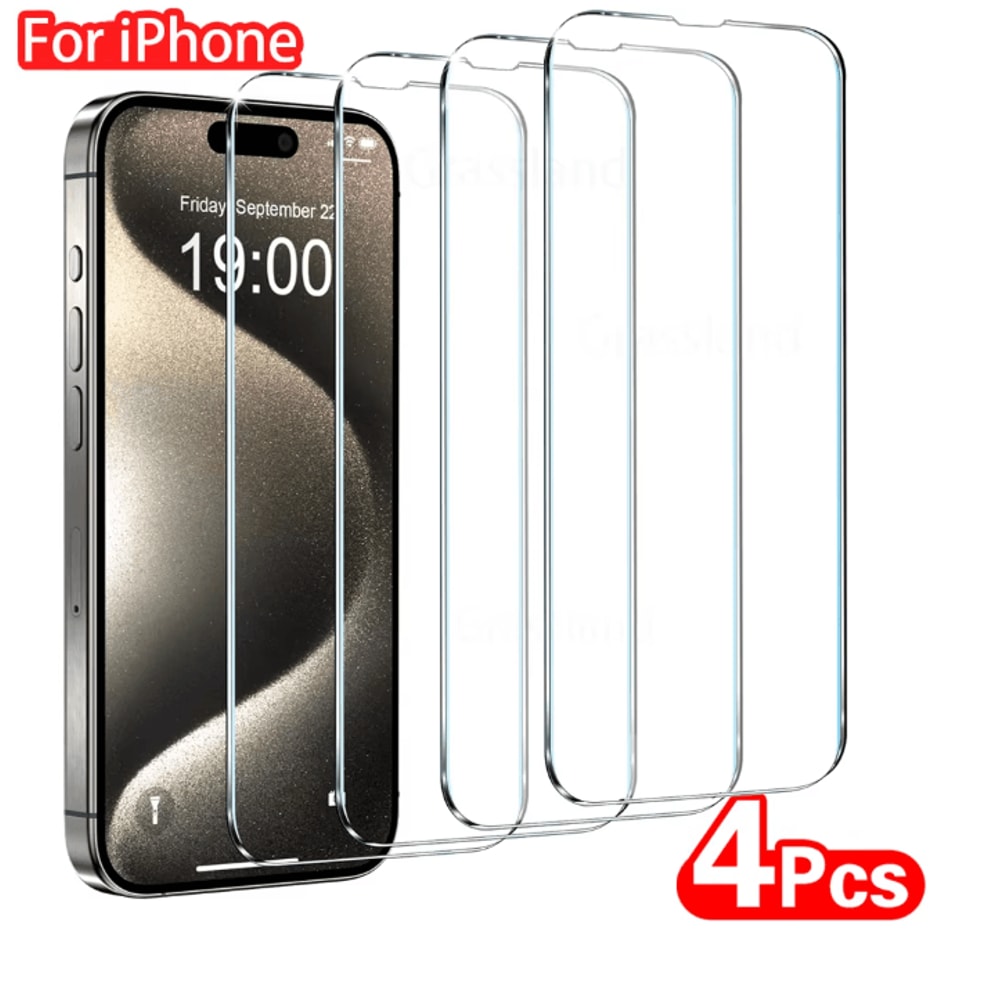Tempered Glass Screen Protector For IPhone Full Coverage Protective Glass 4 Pack 0