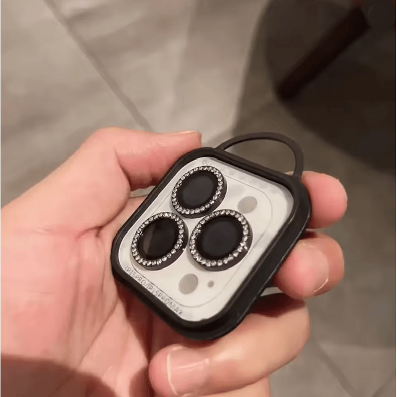 Glitter Camera Lens Protector For IPhone Diamond Ring Glass Cover Set 10