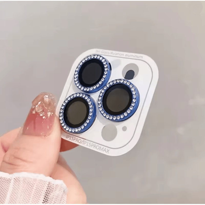 Glitter Camera Lens Protector For IPhone Diamond Ring Glass Cover Set 11