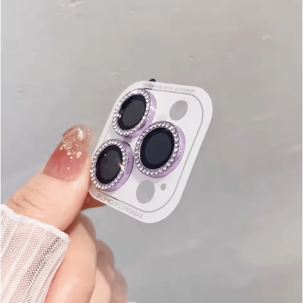 Glitter Camera Lens Protector For IPhone Diamond Ring Glass Cover Set 12
