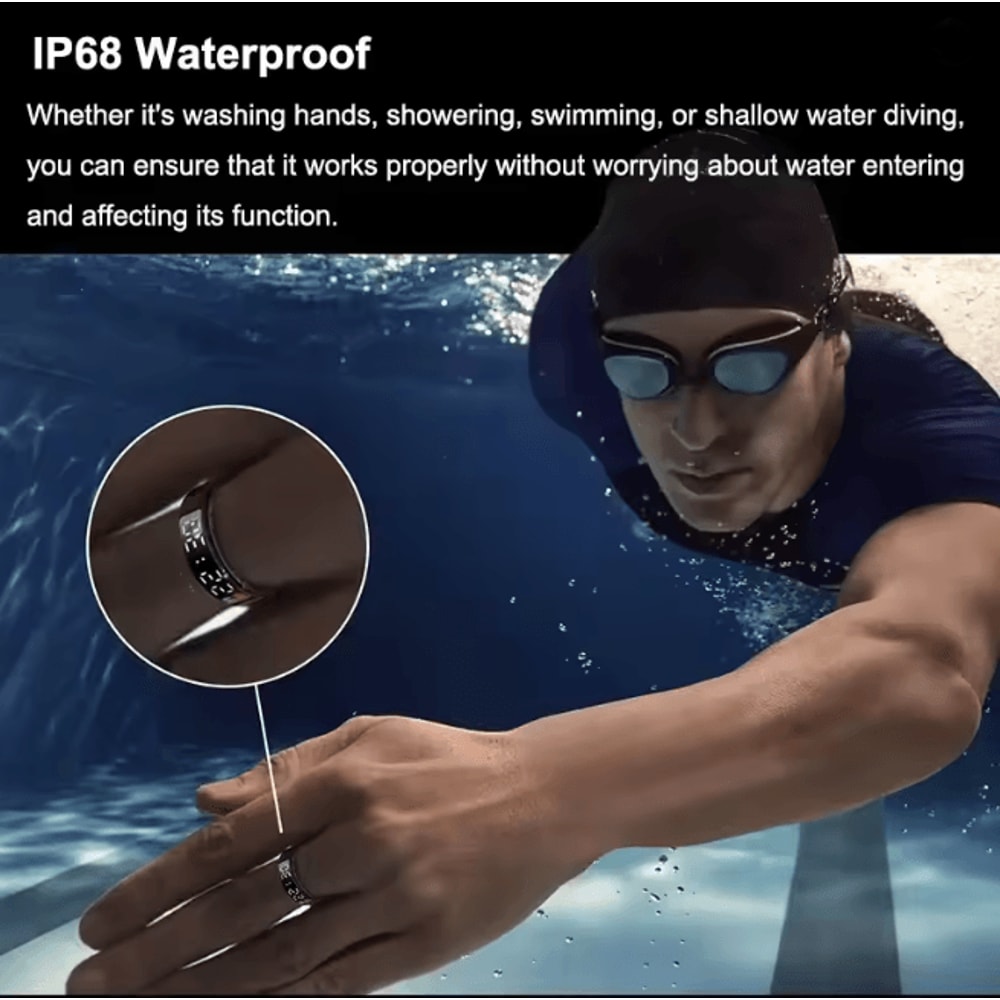 Smart Health Monitoring Ring Heart Rate Sleep Tracker Waterproof Fitness Ring 2