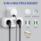 EU Multi Socket Wall Plug Adapter Four Way Power Socket Space Saving Design 14