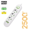 EU Power Strip Extension Cord With USB Ports 2M Cable Multi Socket Adapter 6