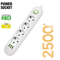 EU Power Strip Extension Cord With USB Ports 2M Cable Multi Socket Adapter 7
