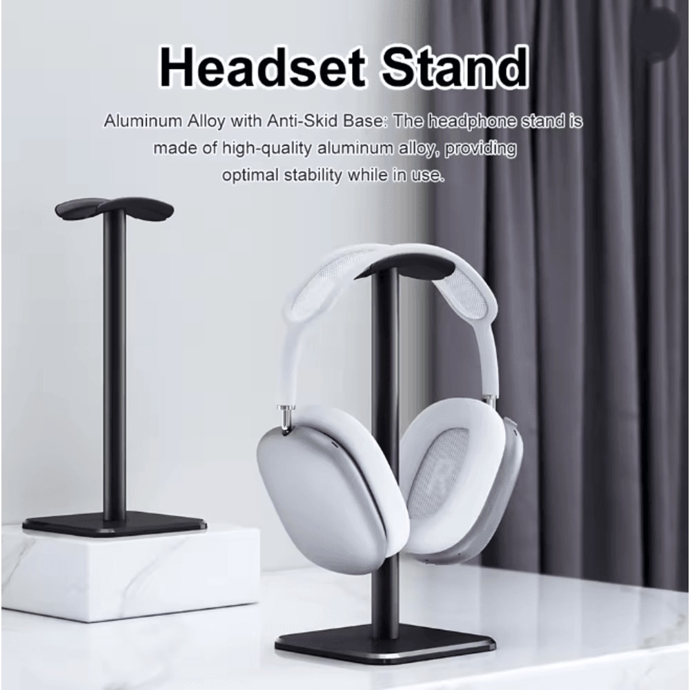 Aluminum Headphone Stand Space Saving Gaming Headset Holder Desktop Organizer 1