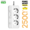 EU Power Strip With Independent Switches Multi Socket Extension Adapter 4