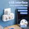 EU Power Strip Wall Socket With USB Charger Independent Switch Adapter 0